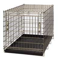 Mid - size dog cage with crate in White - $15